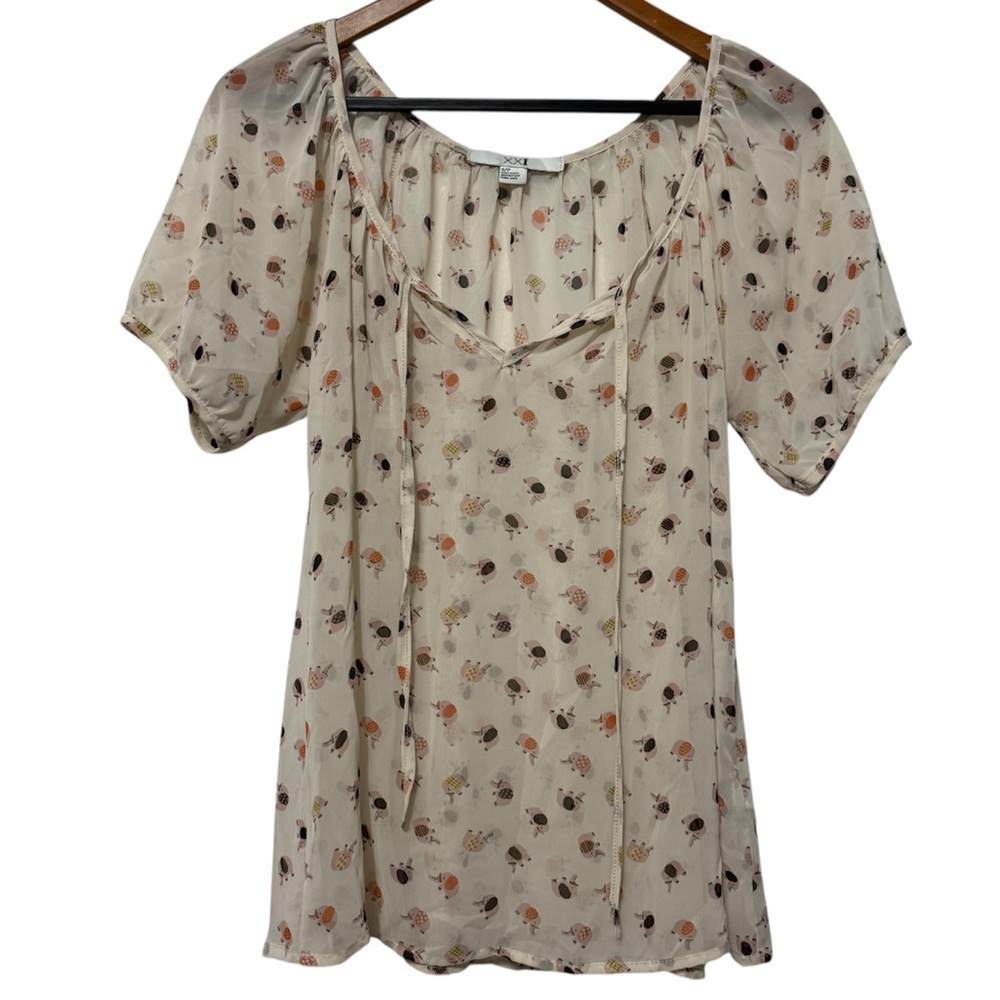 Forever 21 Novelty Circus Elephant Print Tunic Top Women’s Small Short Sleeve
